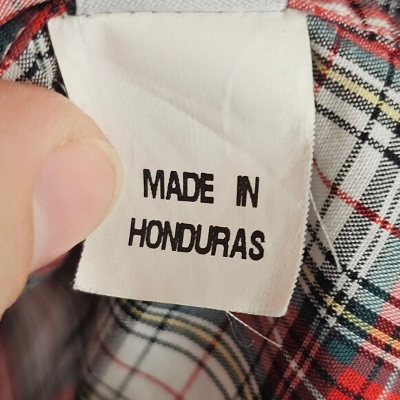 Mens‎ Fitted Red Plaid Farmer Workwear Outdoors Casual Fall Ann Mashburn S Shirt - Picture 12 of 15